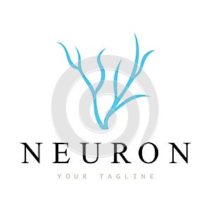 Neuron logo or nerve cell logo design,molecule logo illustration template icon with vector concept