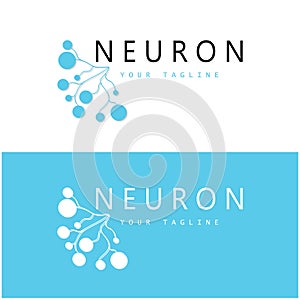 Neuron logo or nerve cell logo design,molecule logo illustration template icon with vector concept