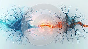 Neuron myelin sheath damage Illustration photo