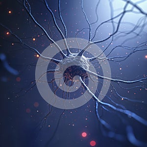 Neuron or nerve cell, Synapse - ai generated