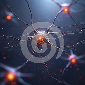 Neuron or nerve cell, Synapse - ai generated