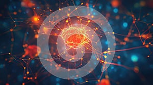 Neuron network creating brain connections and intelligence