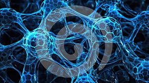 Neuron network forming interconnected biological structure