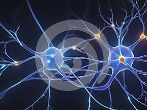 Neuronal Communication via Synaptic Signaling. photo