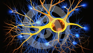 Neuronal Symphony: The Dance of Brain Connections Neuronal Communication background photo