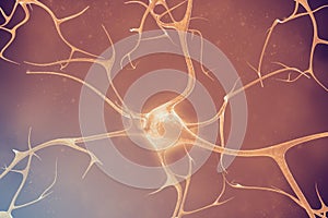 Neurons in the beautiful background. 3d illustration of a high quality