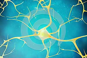 Neurons in the beautiful background. 3d illustration of a high quality