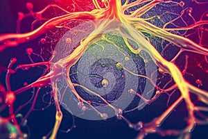 Neurons, brain cells, neural network, 3D illustration