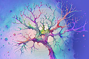 Neurons, brain cells, neural network, 3D illustration