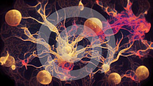Neurons, brain cells, neural network photo