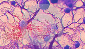 Neurons, brain cells, neural network, 3D illustration photo