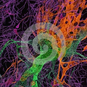 Neurons in the brain firing
