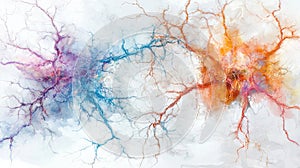 Neurons firing and communicating, a visualization of complex brain network activity