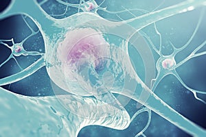 Neurons of the nervous system. 3d illustration nerve cells