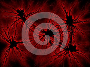 Neurons network negative red