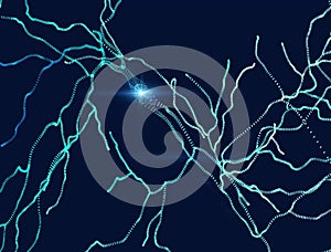 Neurons, synapses, neural network circuit of neurons, brain, degenerative diseases, Parkinson