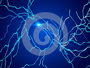 Neurons, synapses, neural network circuit of neurons, brain, degenerative diseases, Parkinson