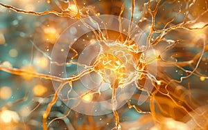 Neurons transmit information to each other via chemical processes photo