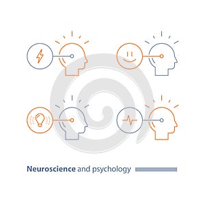 Neuroscience and psychology, emotional intelligence, bias concept, empathy, cognitive skills, creative thinking, positive mindset