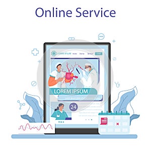Neurosurgeon online service or platform. Doctor examine and treat