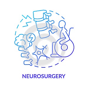 Neurosurgery blue gradient concept icon