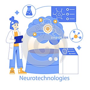 Neurotechnologies concept Vector illustration