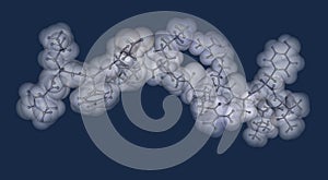 Neurotensin neurotransmitter peptide molecule in DPC micelles. It exerts biological functions in the central and peripheral photo
