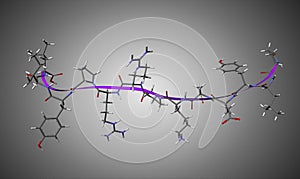 Neurotensin neurotransmitter peptide molecule n DPC micelles. It exerts multiple biological functions in the central and photo