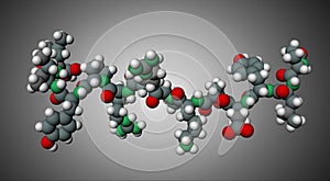 Neurotensin neurotransmitter peptide molecule n DPC micelles. It exerts multiple biological functions in the central and photo