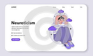 Neuroticism dimension of Big Five Personality Traits. Flat vector illustration.