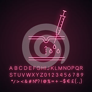 Neurotoxin injection neon light icon