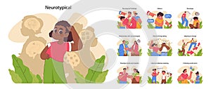 Neurotypical concept. Flat vector illustration photo