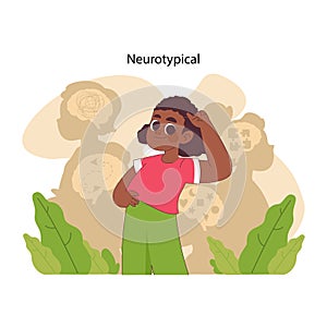 Neurotypical concept. Flat vector illustration photo