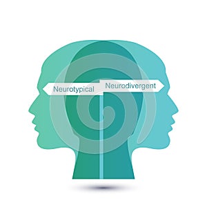 Neurotypical and neurodivergent human