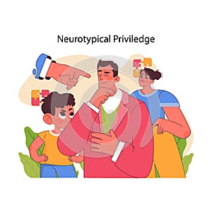 Neurotypical privilege concept. Flat vector illustration