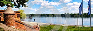 Neuruppin , Lake Ruppin with promenade and seascape, Brandenburg