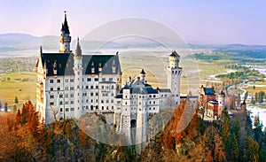 Neuschwanstein, beautiful castle near Munich in Bavaria, Germany