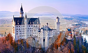 Neuschwanstein, beautiful fairytale castle near Munich, Germany