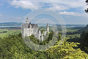 Neuschwanstein Castle,amazing view of the famous castle in Baviera, Germany photo