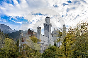 Neuschwanstein Castle, Bavaria, Germany. New Swanstone Castle in the South of Germany