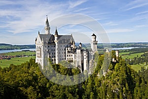 Neuschwanstein Castle, Bavaria Germany wide shot