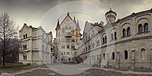 Neuschwanstein castle in Bavarian alps