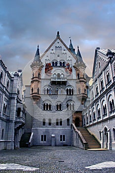 Neuschwanstein castle courtyard