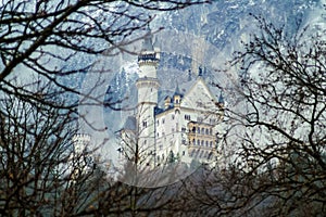 Neuschwanstein Castle. New Swanstone Castle. Fairytale palace