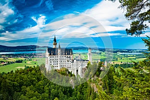 Neuschwanstein castle. One of the most famos and beautiful castle in the world