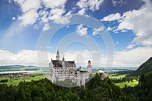 Neuschwanstein Castle is palace near Fussen in Bavaria