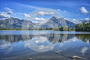 Neuschwanstein at Forggensee lake