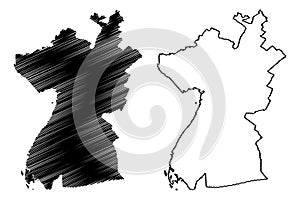 Neusiedl am See district (Republic of Austria or Ã–sterreich, Burgenland state) map