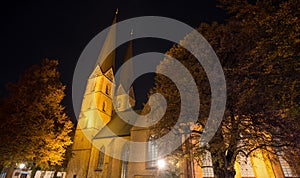 Neustaedter marienchurch bielefeld germany at night