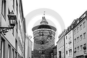 Neutorturm in the old town of Nuremberg, Germany